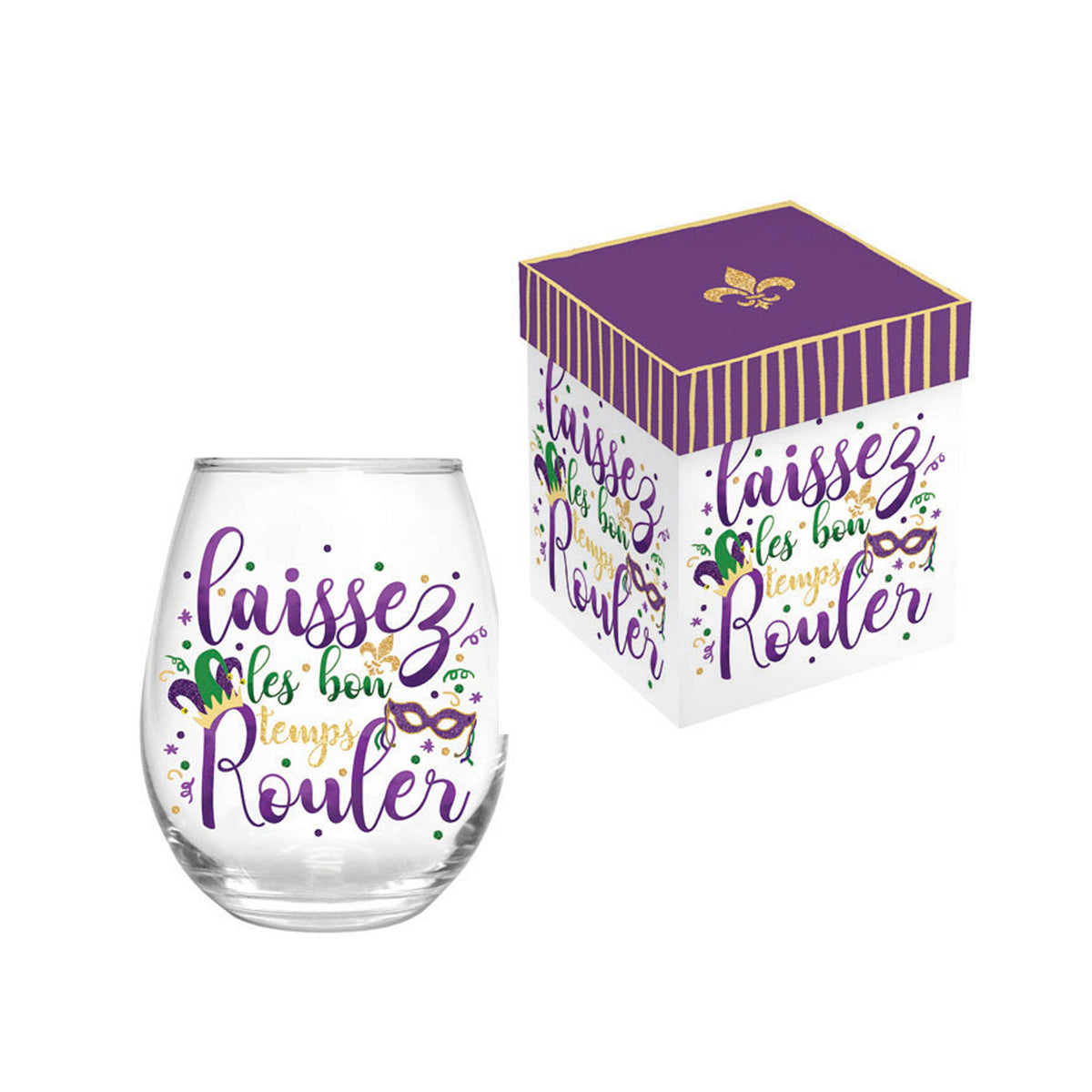 Stemless Glass with Box, Laissez les bon temps Rouler