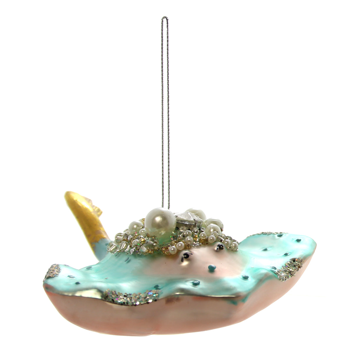 Sea Turtle or Stingray Glass Ornament