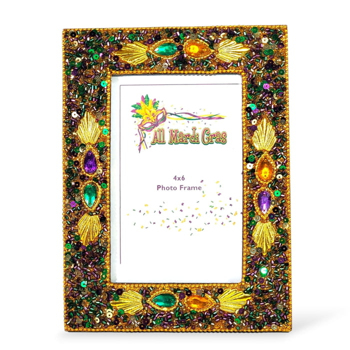Mardi Gras Gold Leaves Frame 4"X6"