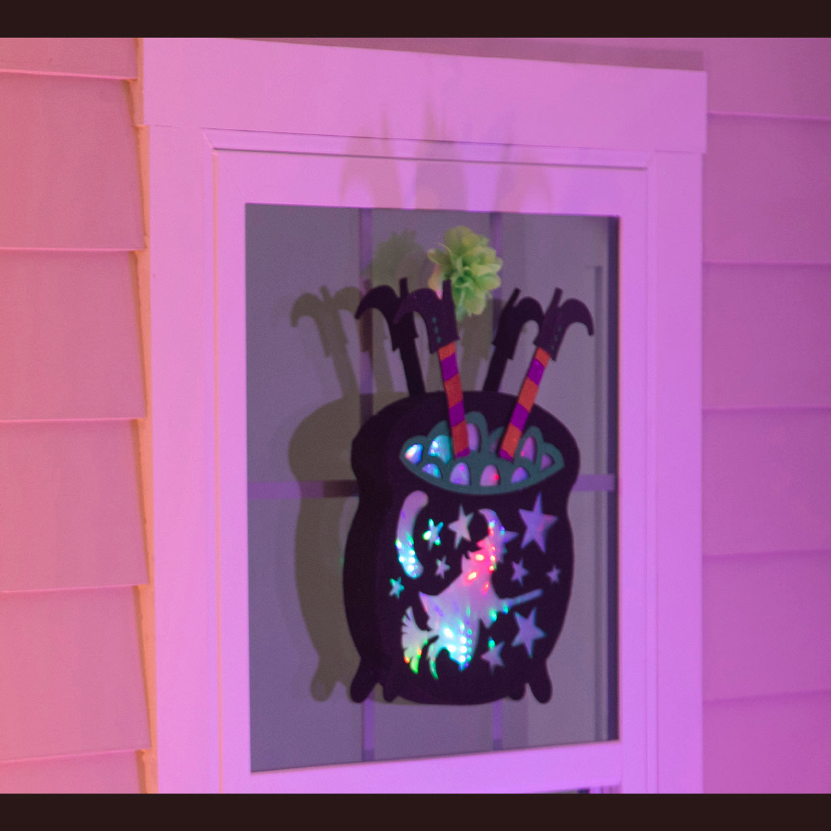 Witch Cauldron 3D LED with Diffusing Film Window Décor