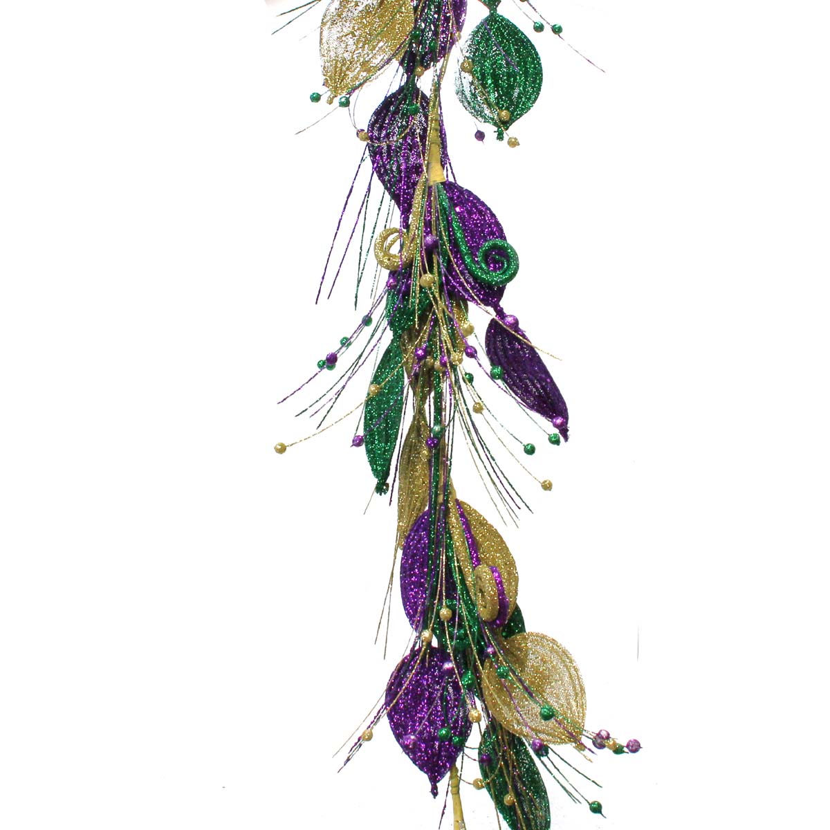 Twisted Leaf Garland, Mardi Gras, 6 foot