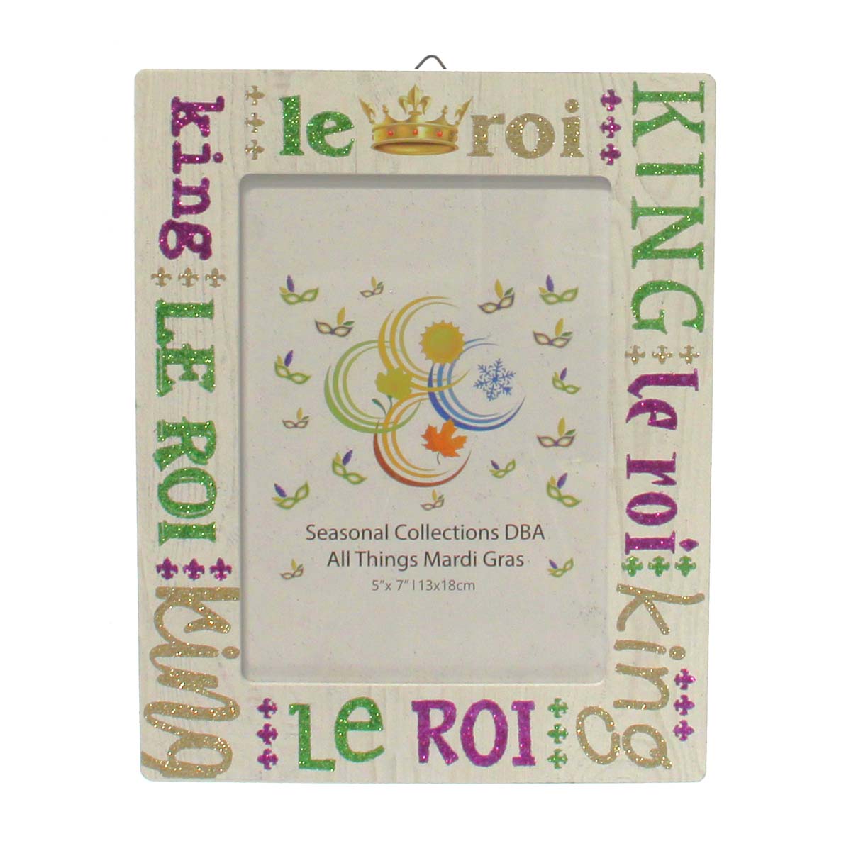 King le roi Mardi Gras Frame, holds 5X7