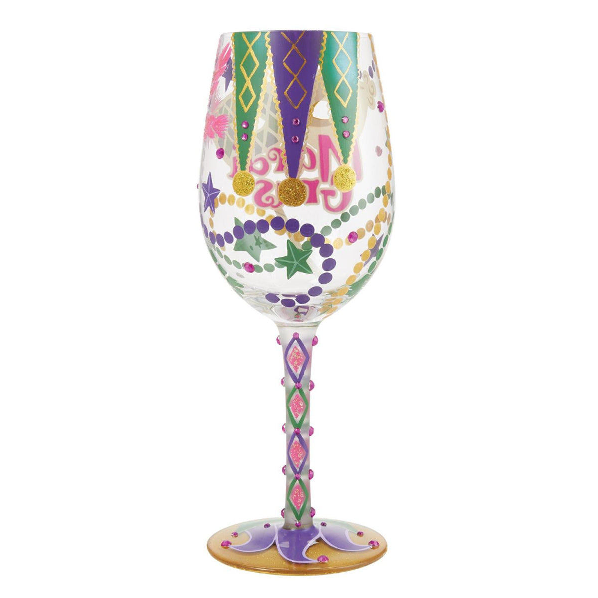 Mardi Gras Wine Glass Lolita
