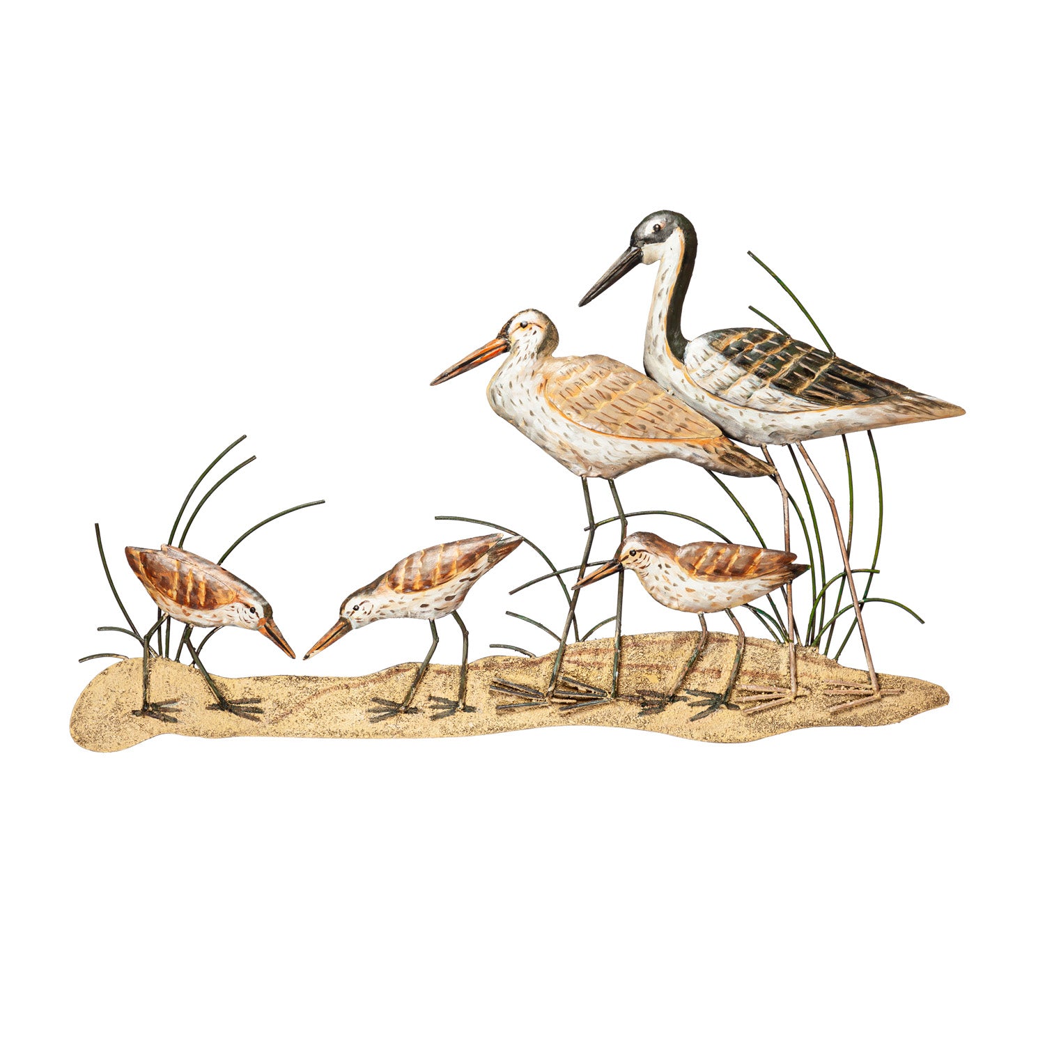 Hand-painted Cranes Metal Wall Decor, Indoor
