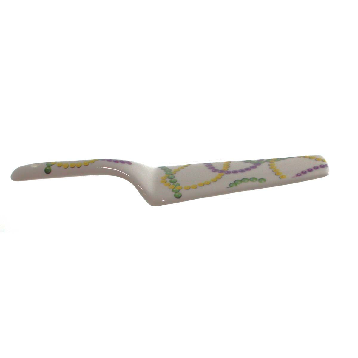 Ceramic Mardi Gras Beads Cake Server