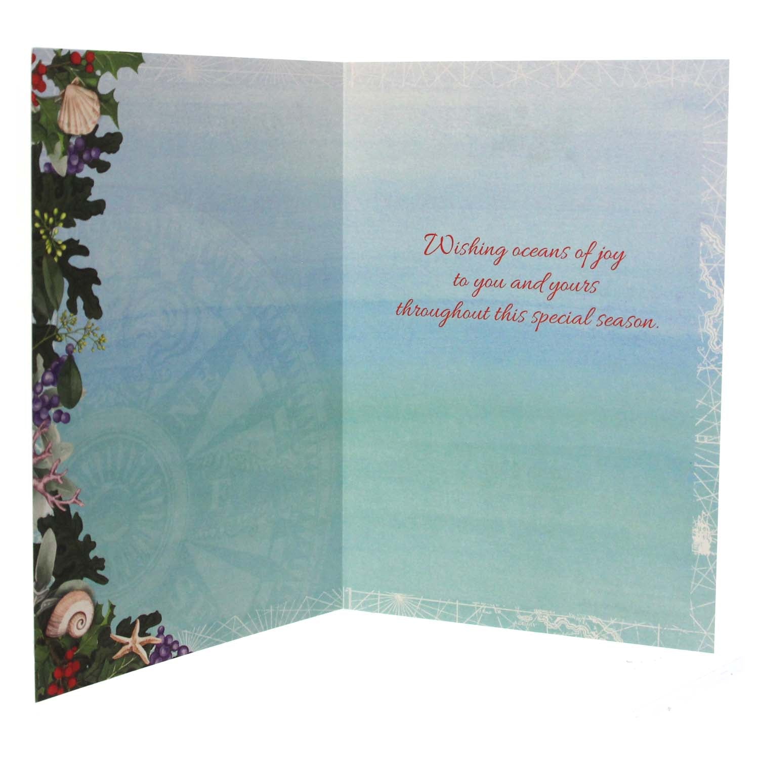 Christmas Boxed Cards, Seashell Wreath, Box of 10