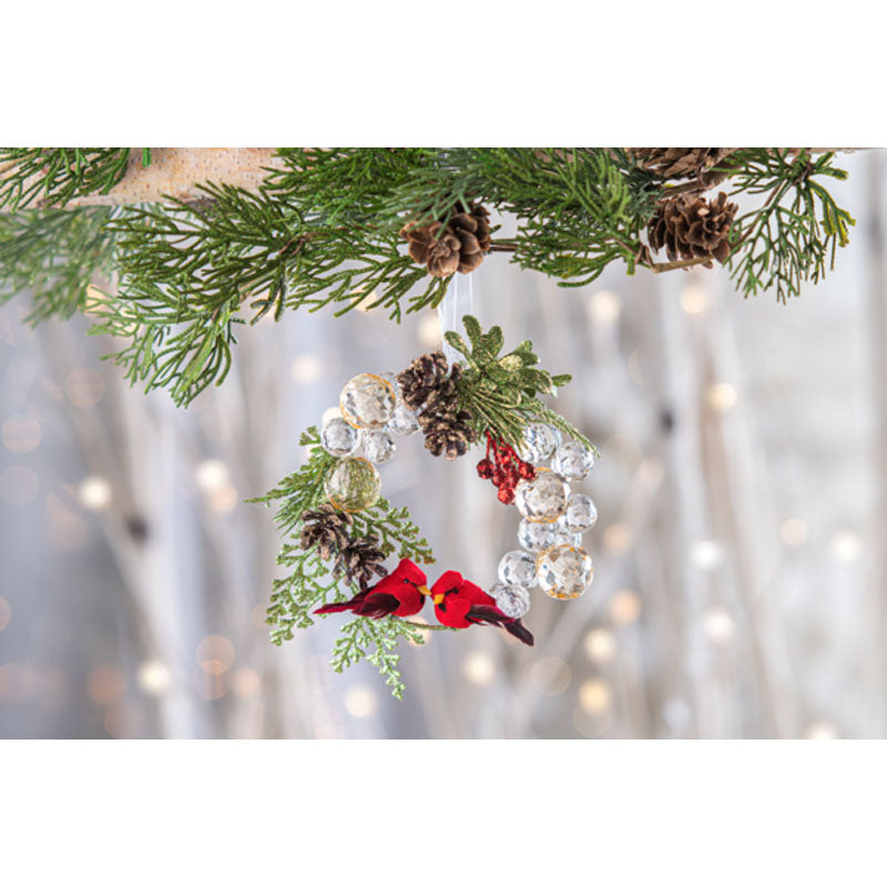Cardinal Ornament, Beaded, 4"