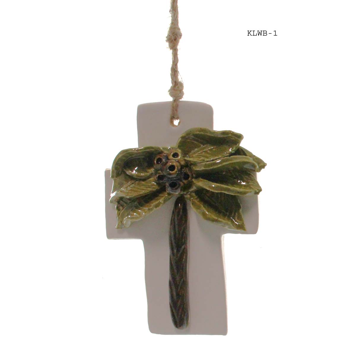 Kimberly Lang's Original Hurricane Cross, White w/brown berries