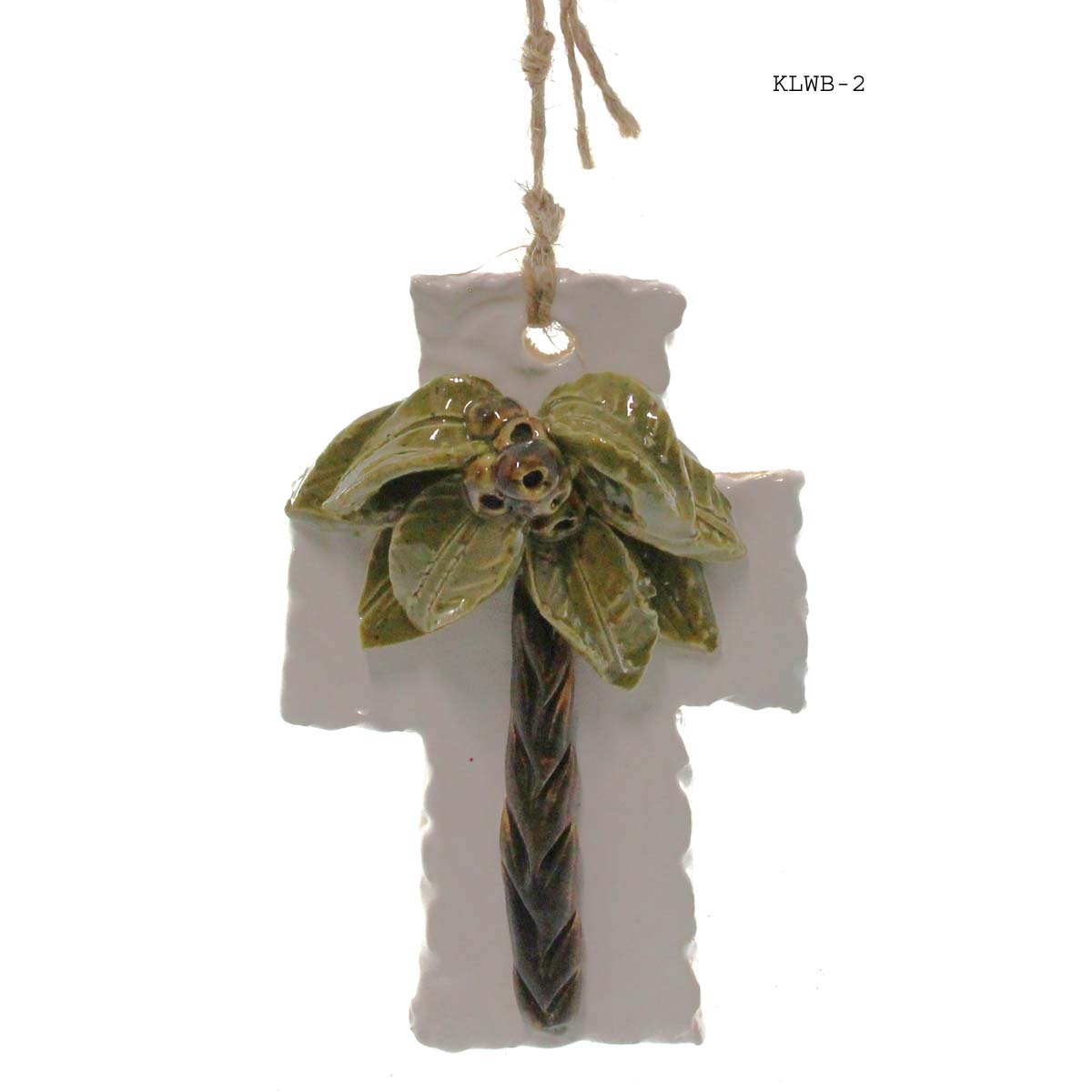 Kimberly Lang's Original Hurricane Cross, White w/brown berries