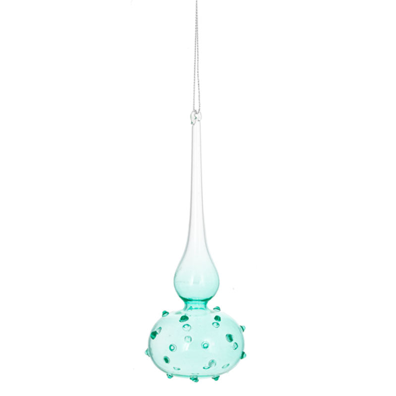 Aqua Green Drop Glass Ornament, 2 styles