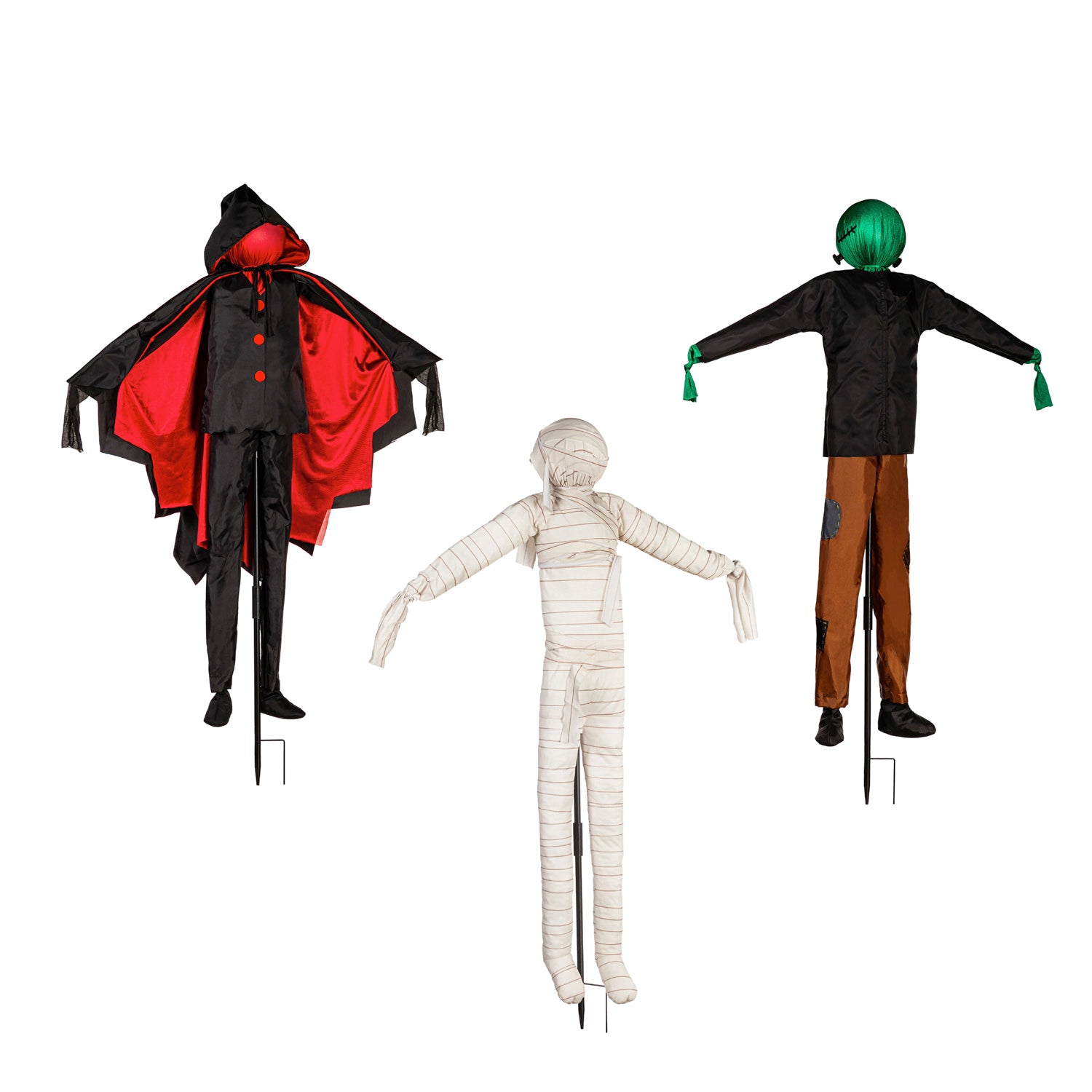 Lighted Halloween Monsters Stakes, Set of 3