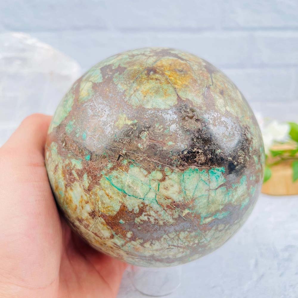 Chrysoprase Polished Crystal Sphere - OOAK