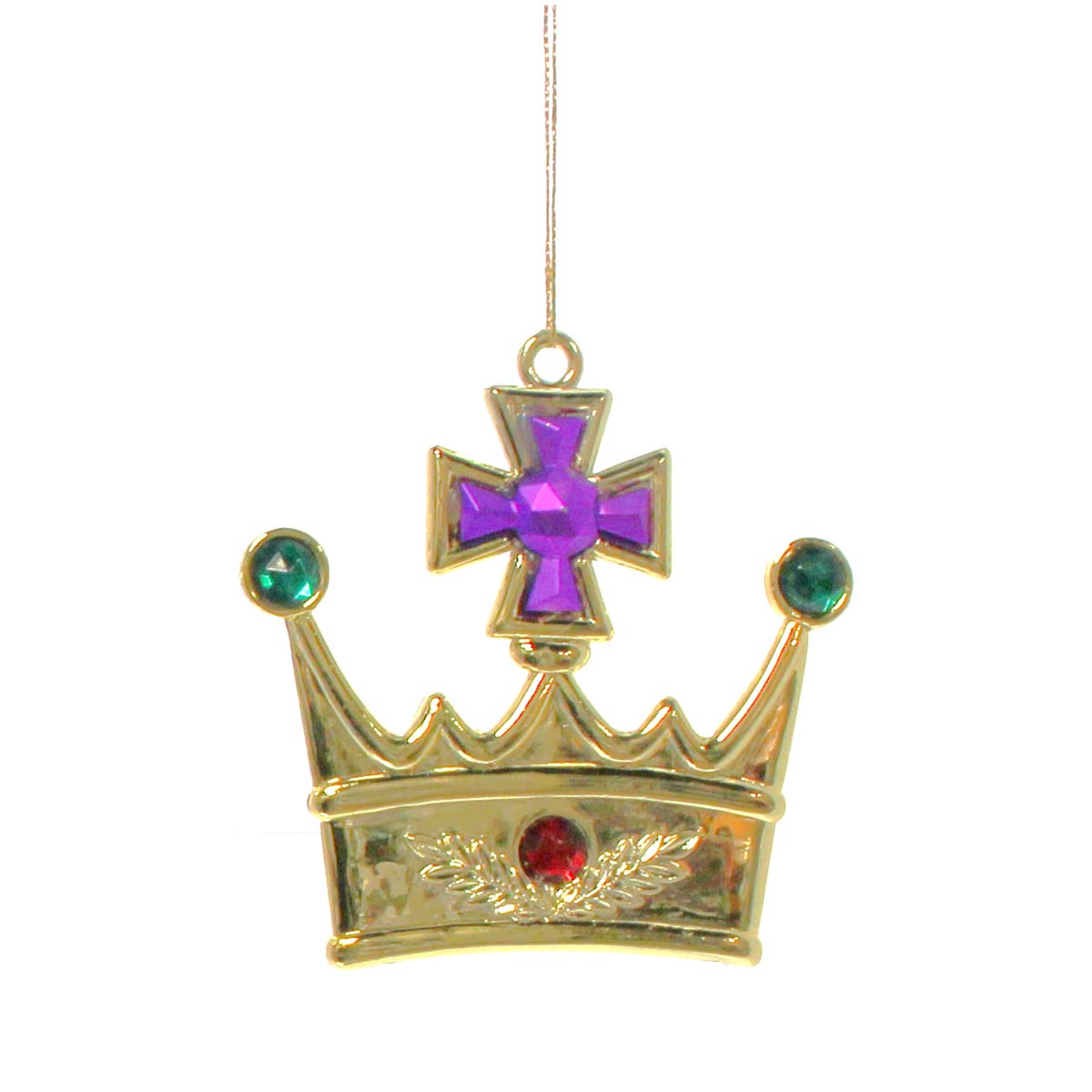 Crown Ornaments, Purple & Gold, 4.5" Mardi Gras