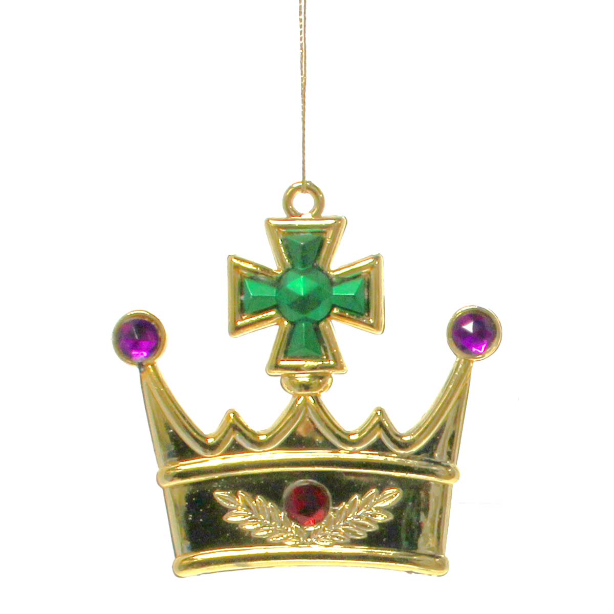 Crown Ornaments, Purple & Gold, 4.5" Mardi Gras