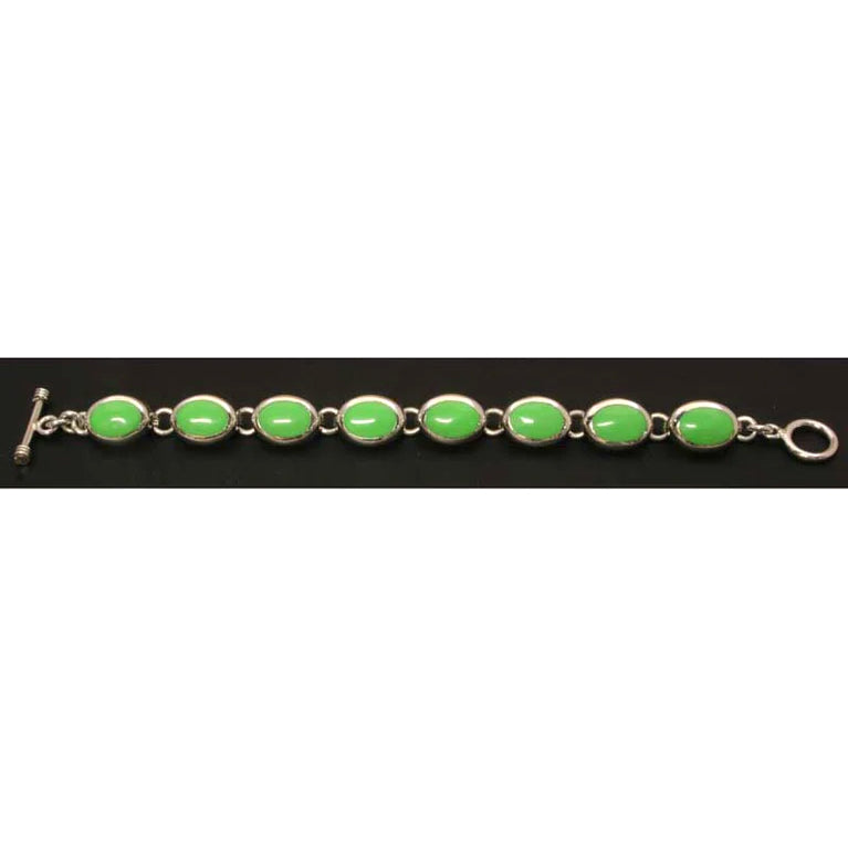 Sterling Silver Gaspeite Bracelet 8"