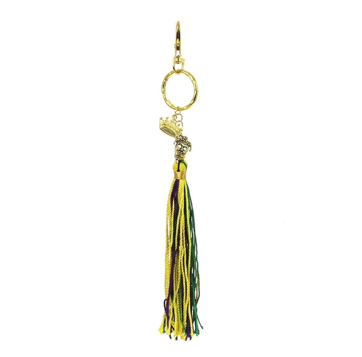 Mardi Gras Tassel Key Chain, Fleur De Lis/Crown