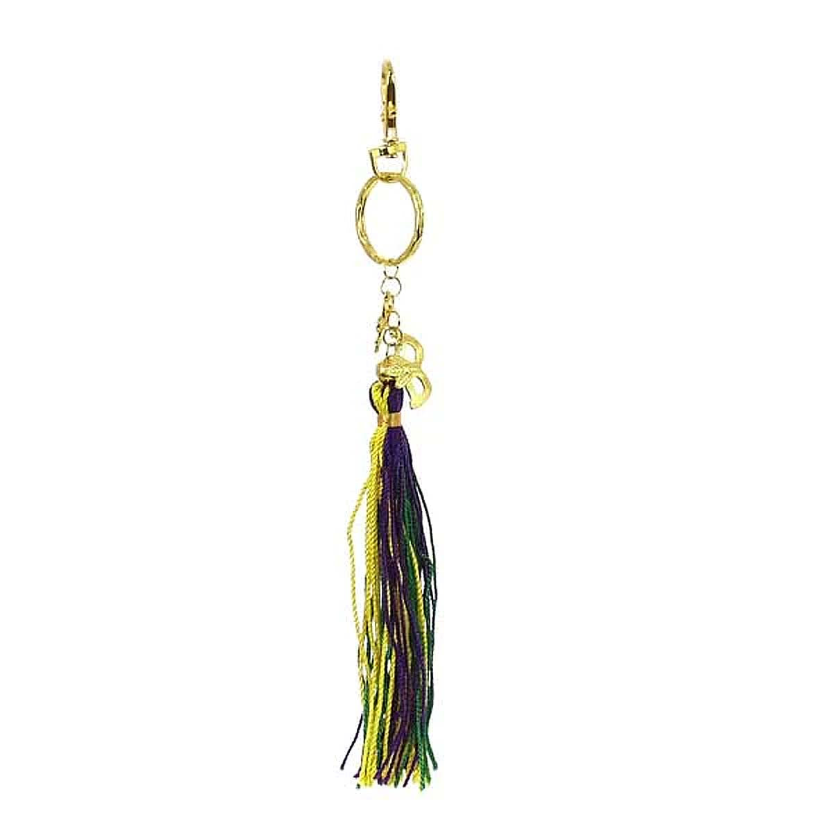 Mardi Gras Tassel Key Chain, Fleur De Lis/Crown