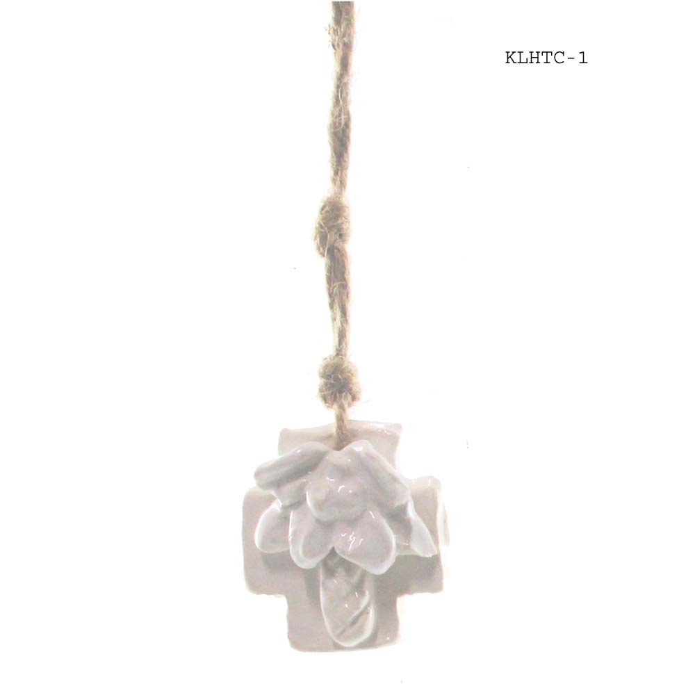 Kimberly Lang's Original Hurricane Cross Tiny-Opaque White with Palm Tree