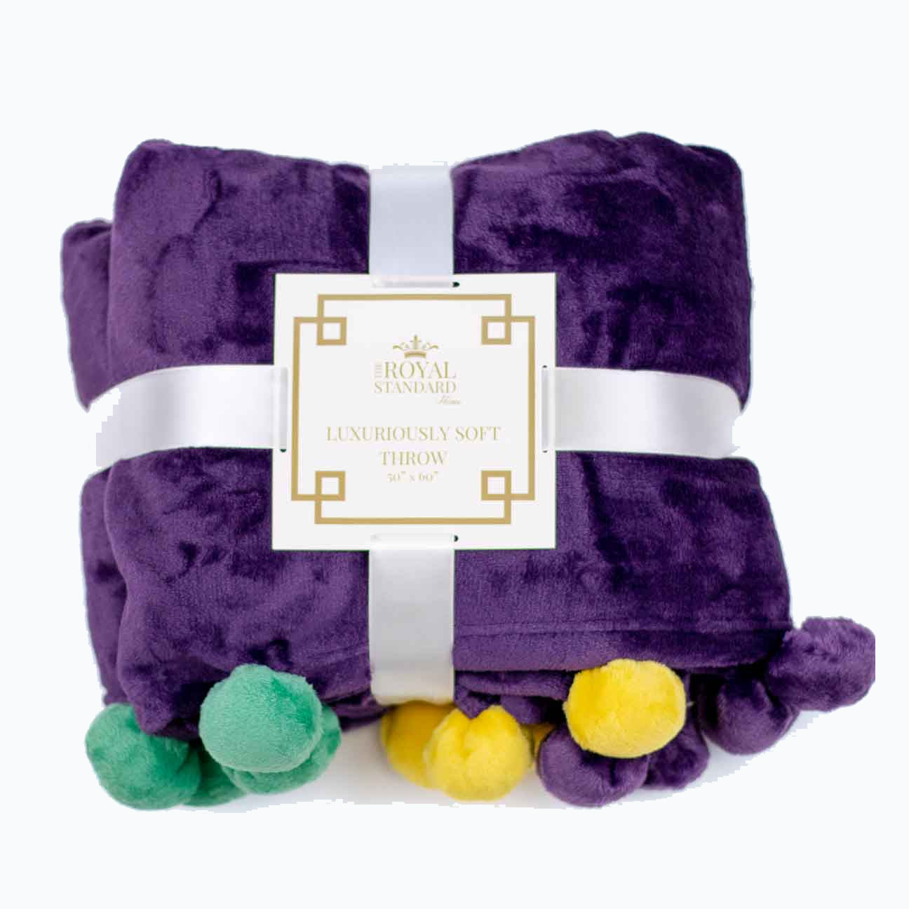 Mardi Gras Cozy Pom Pom Throw, 50x60