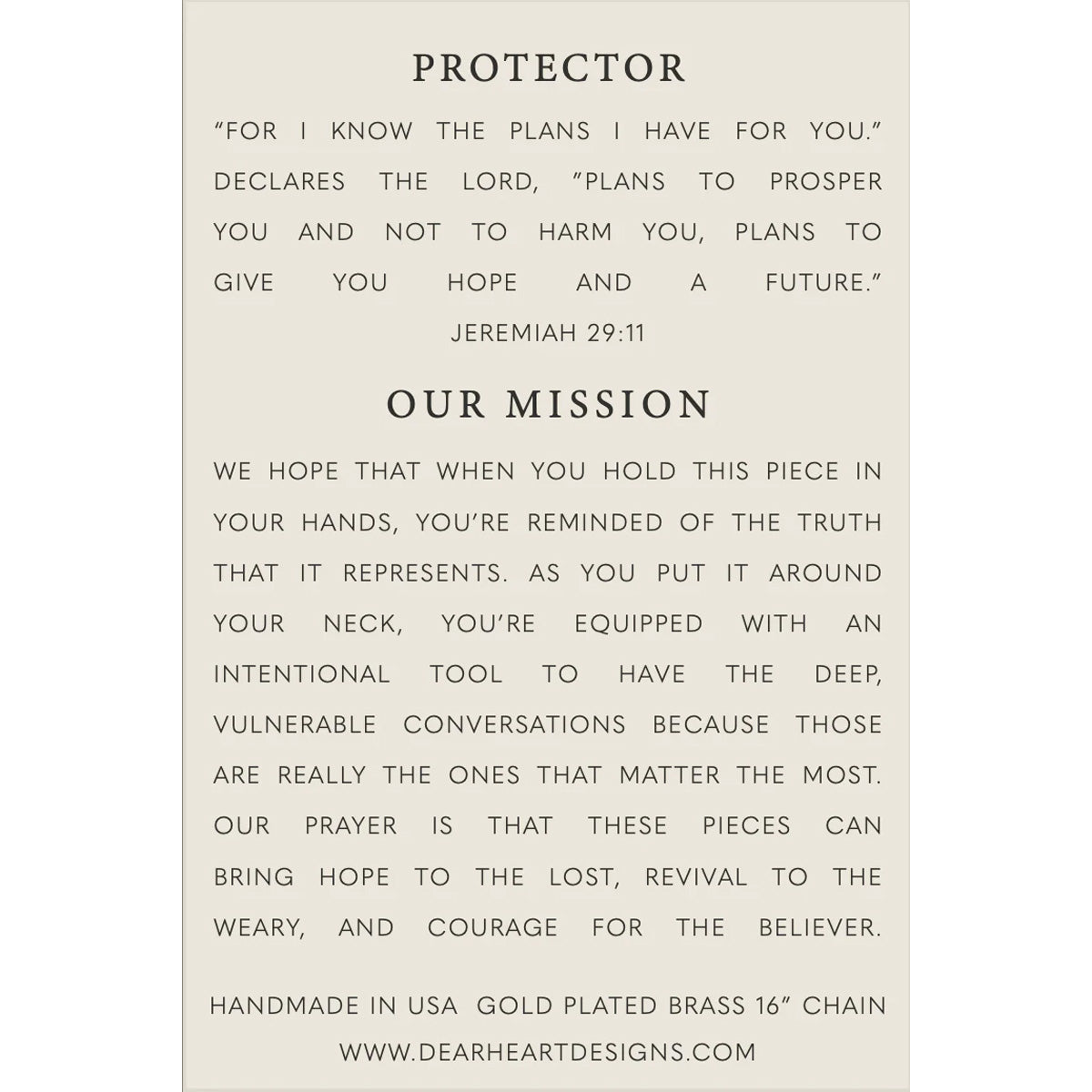 Protector | Christian Necklace | Minimal Jewelry