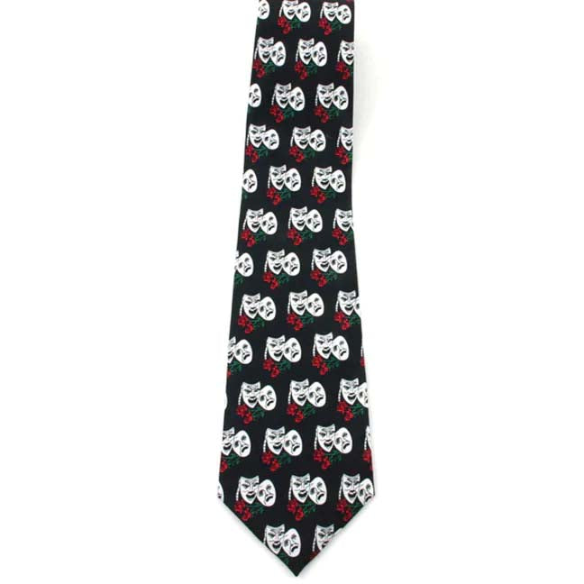 Mardi Gras Tie Lady w/Mask Black