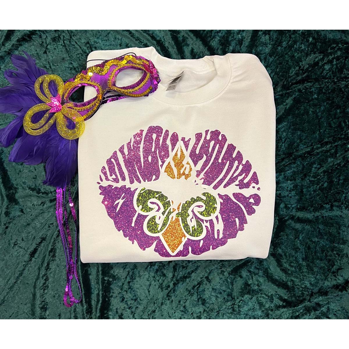 Mardi Gras Purple Lips Sweatshirt