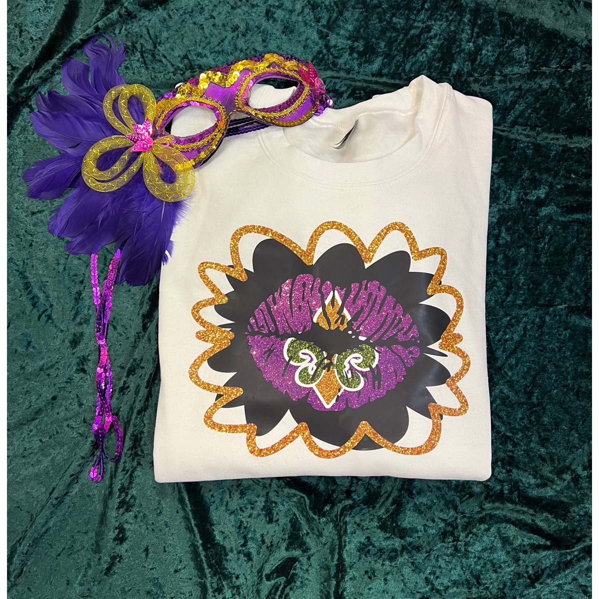 Mardi Gras Purple Lips Sweatshirt