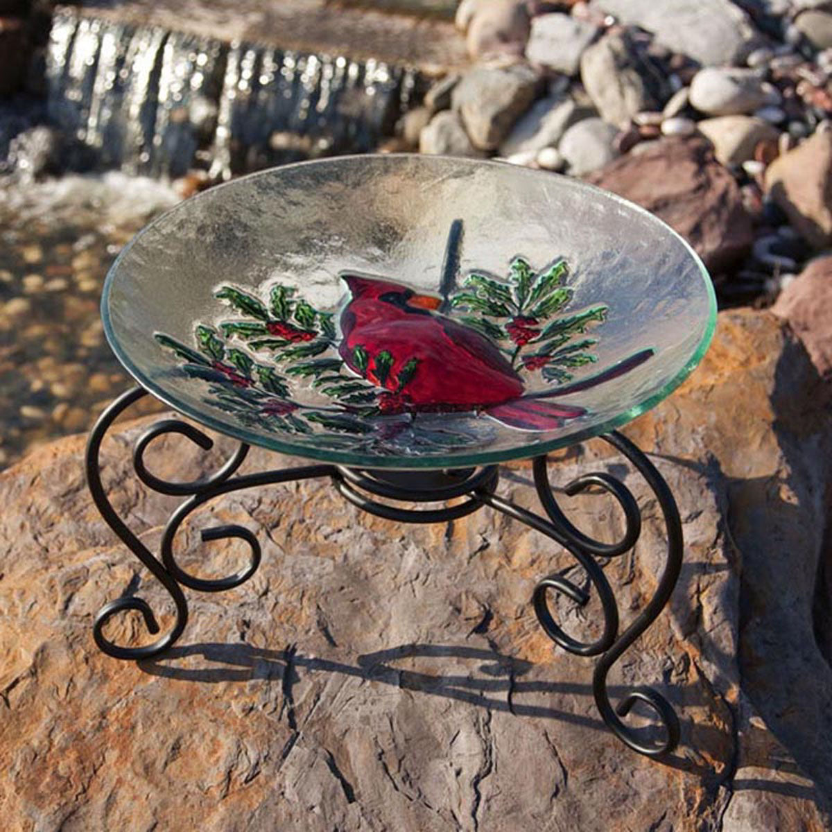 Scroll Tabletop Birdbath Stand