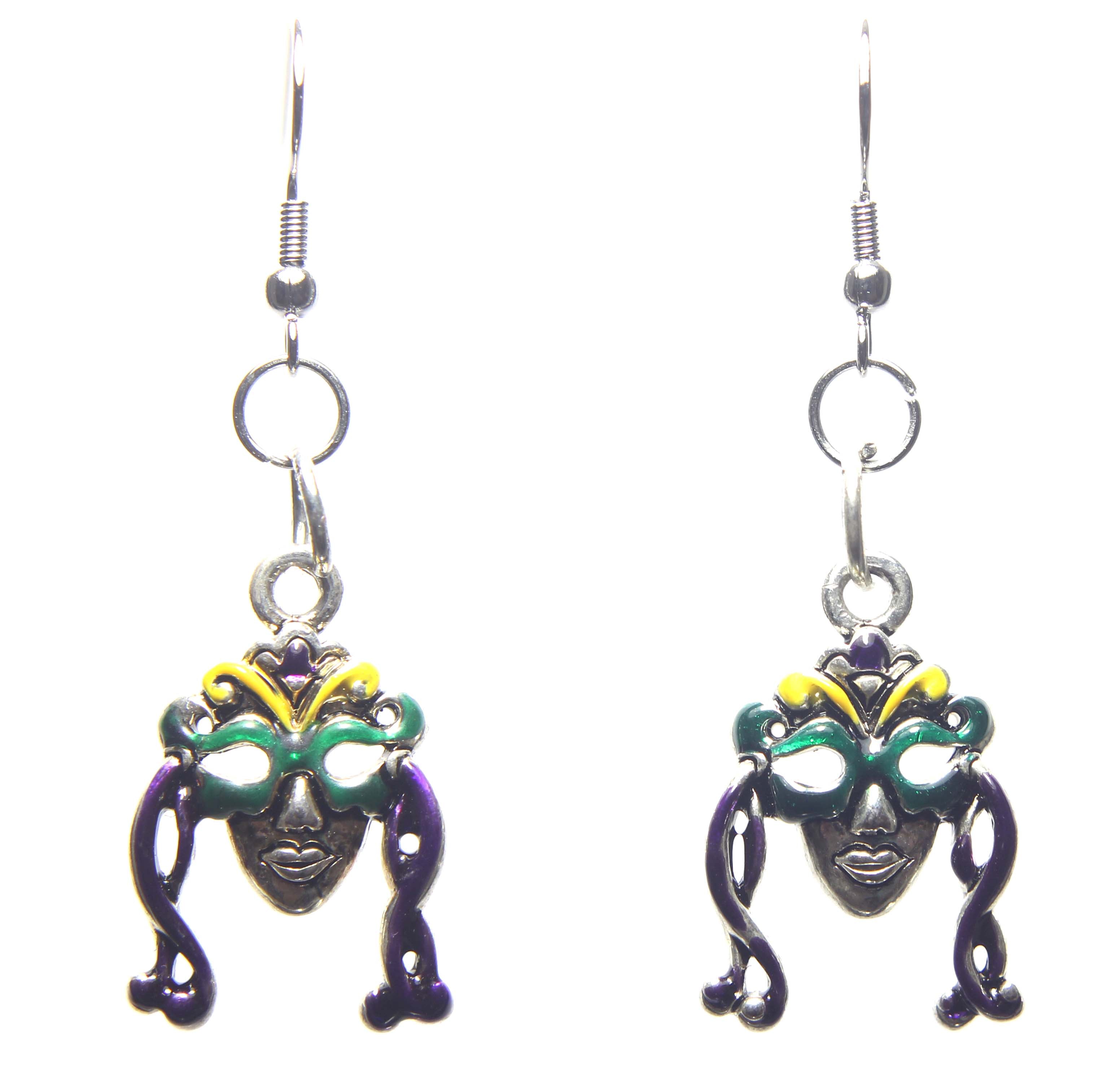 Mardi Gras Woman in a Mask Earrings