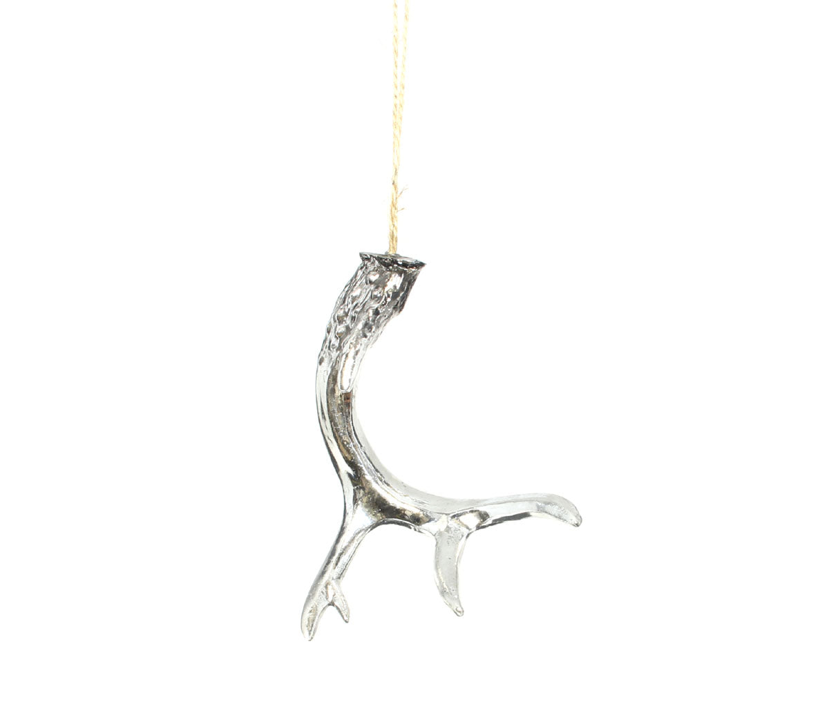 Silver Antler Ornament