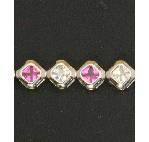 Sterling Silver Bracelet Pink Sapphire