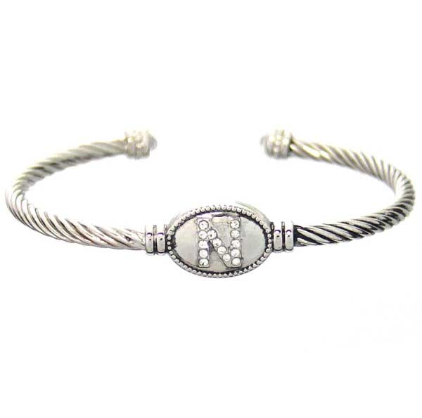 Initial Bracelet Cuff-Rope