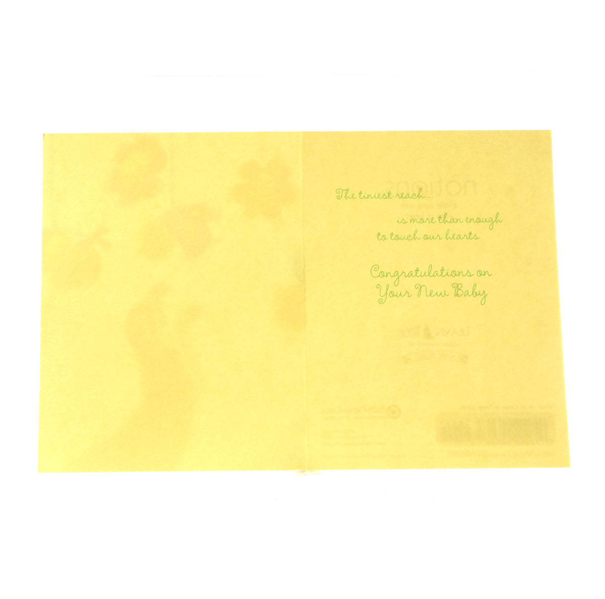 Notions Card Baby: (image of baby's hand)