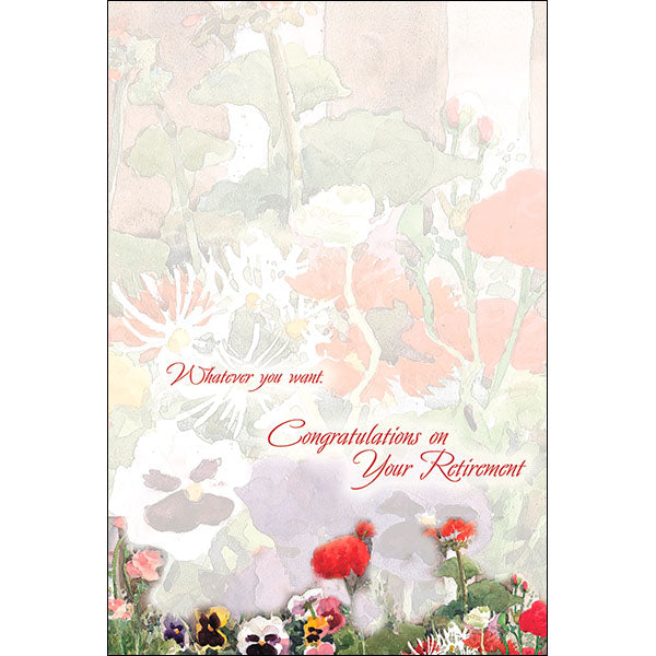 Retirement Card: Hat w/flowers