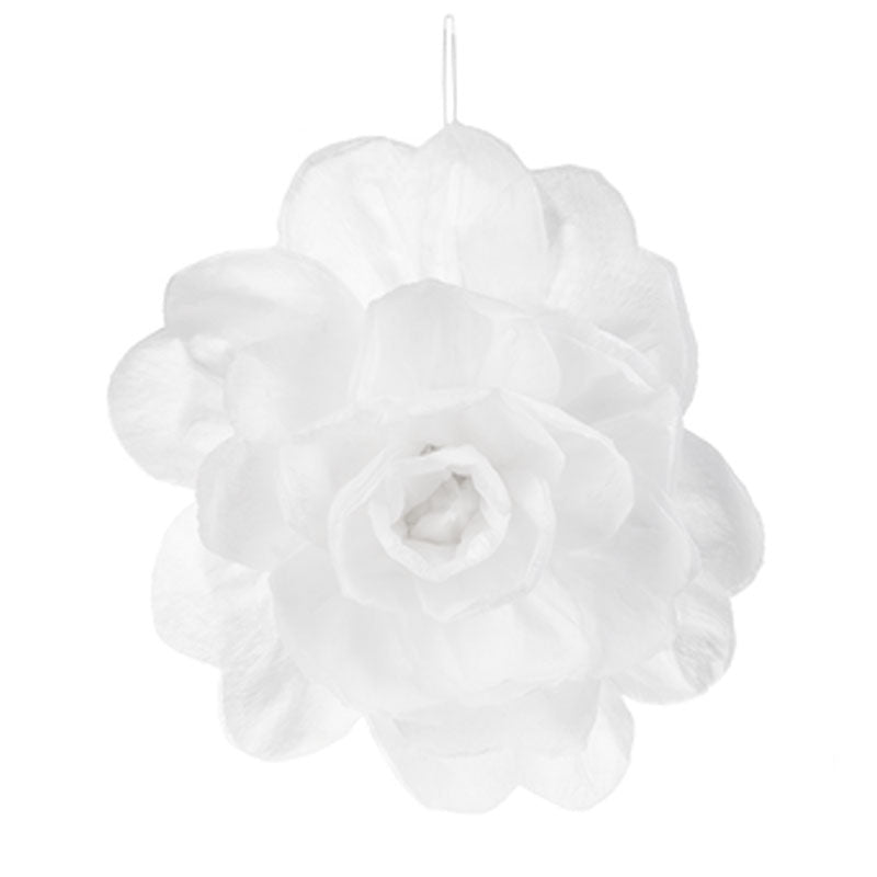 Textured White Flower Ornaments