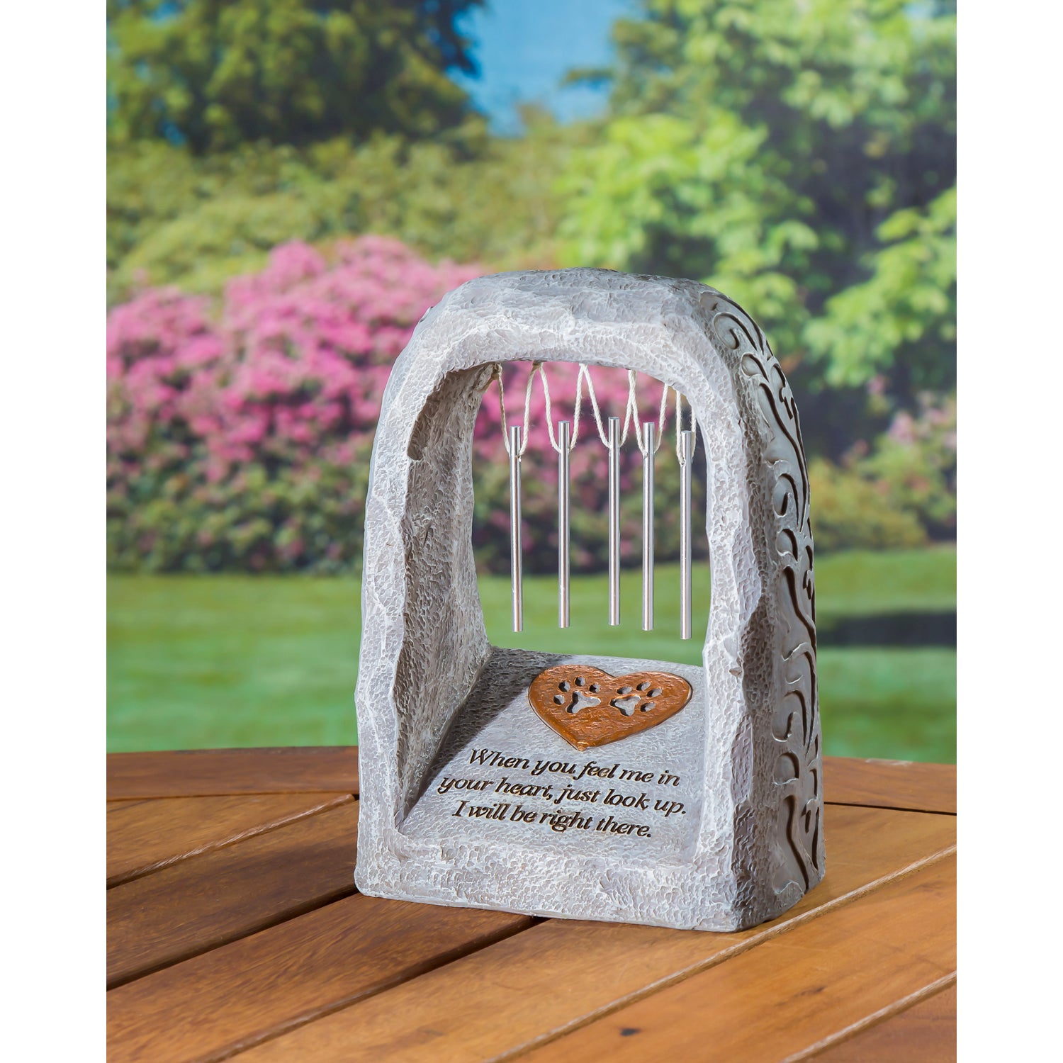 Pet Memorial Wind Chime Garden Statuary 9" H