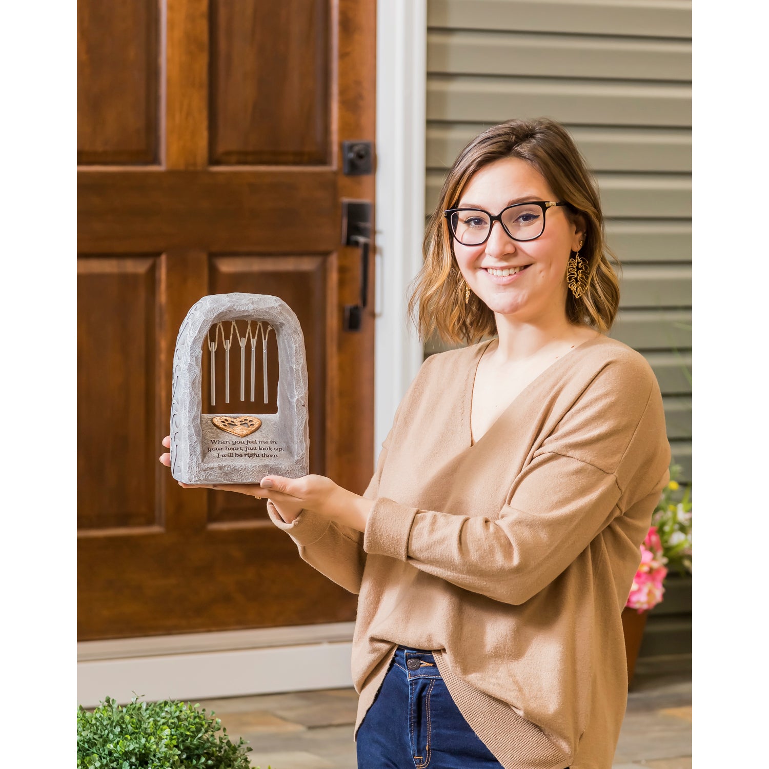 Pet Memorial Wind Chime Garden Statuary 9" H