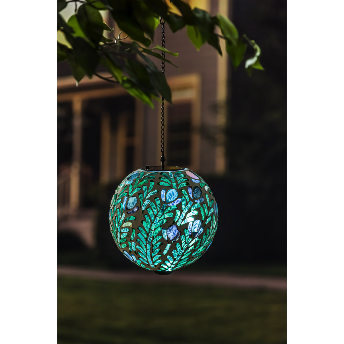 Solar Hanging Mosaic Gazing Ball, 8"