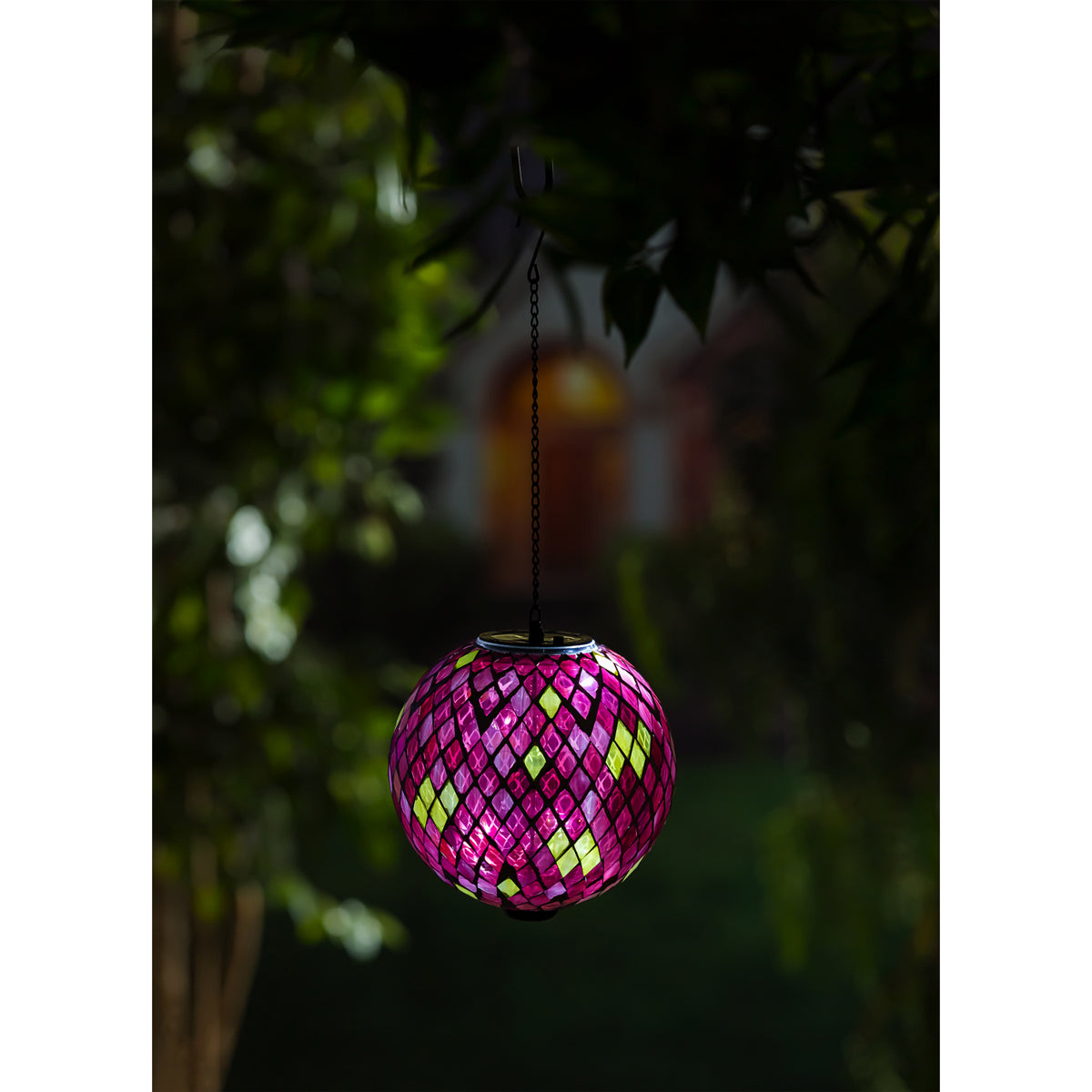 Solar Hanging Mosaic Gazing Ball, 8"