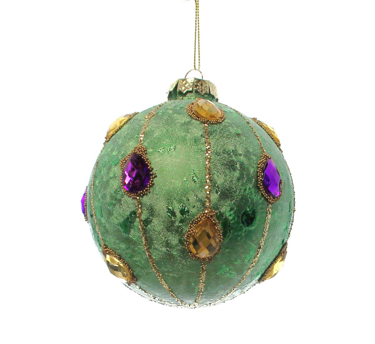 Mardi Gras Foil Round Ornaments with Jewels