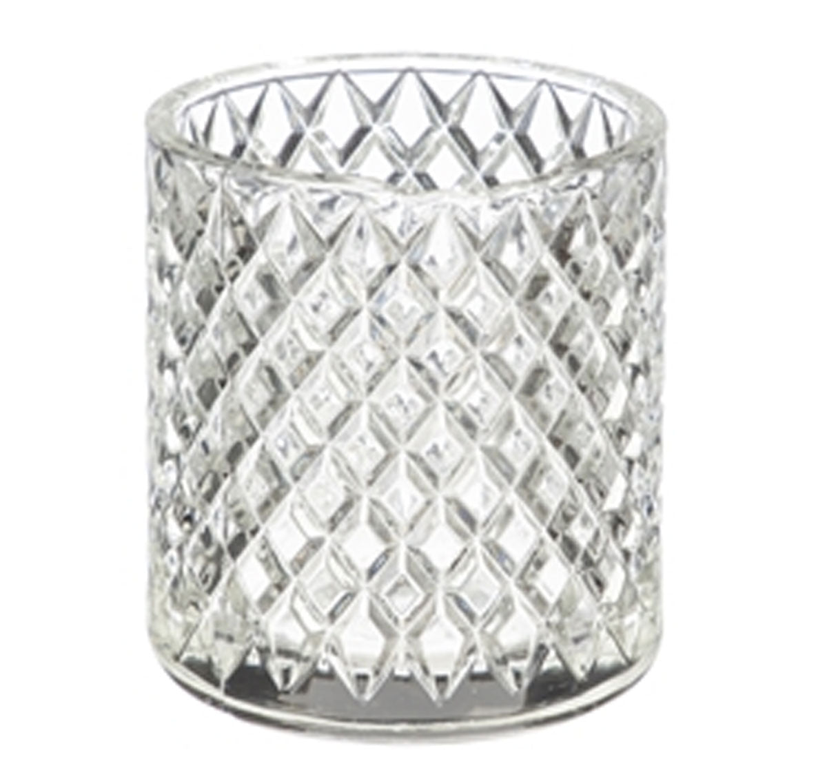 Glass Whiskey Five Piece Set, Diamond Pattern