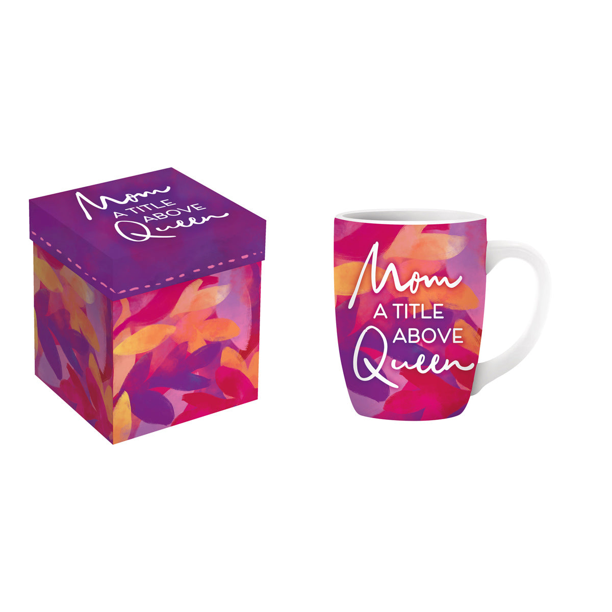 Mom A Title Above Queen, 14oz Ceramic Cup with Box