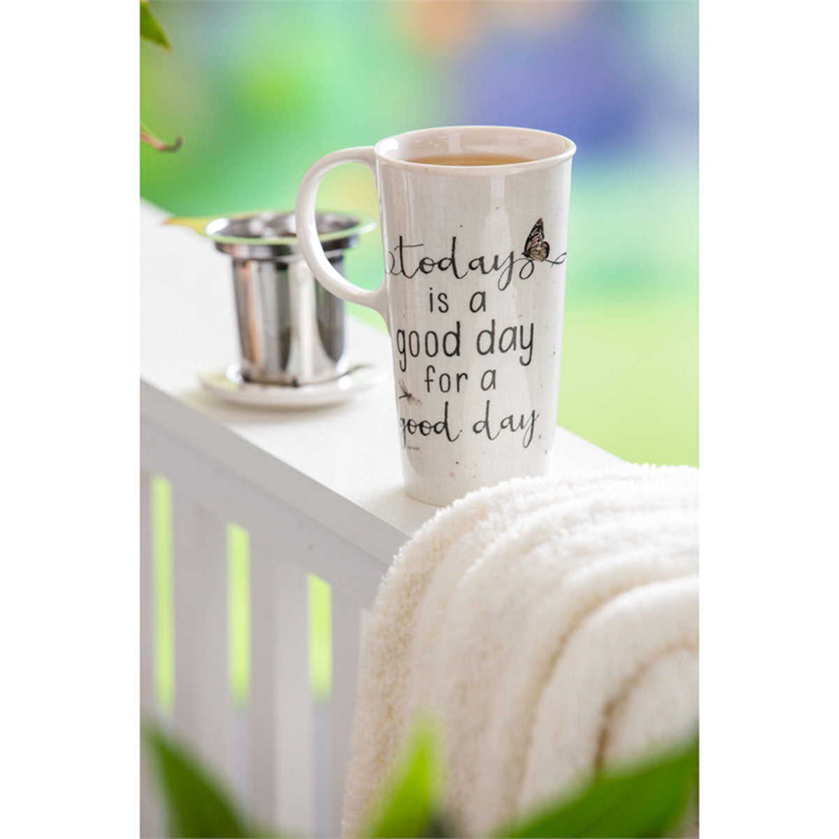 Botanical Dreamer Ceramic Cup w/ Infuser & Lid