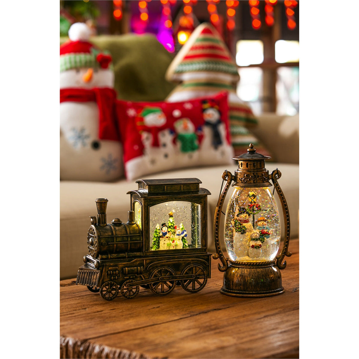 Train w/Snowman Family, LED Musical