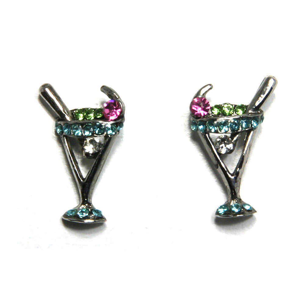 Silver Martini Earrings