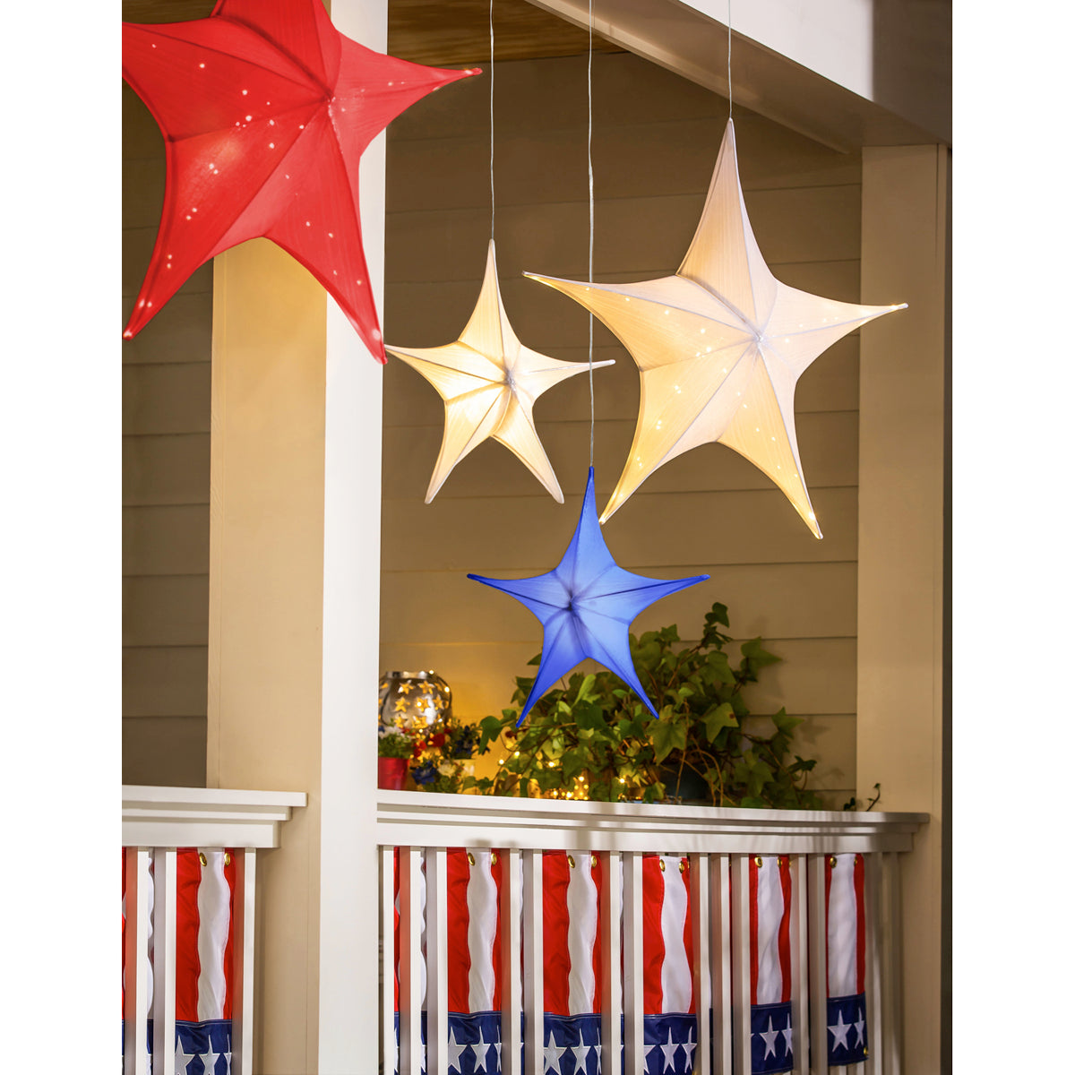 LED Lighted Fabric Star, White, Small