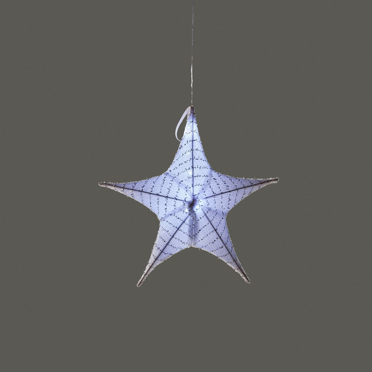 LED Lighted Fabric Star, White, Small