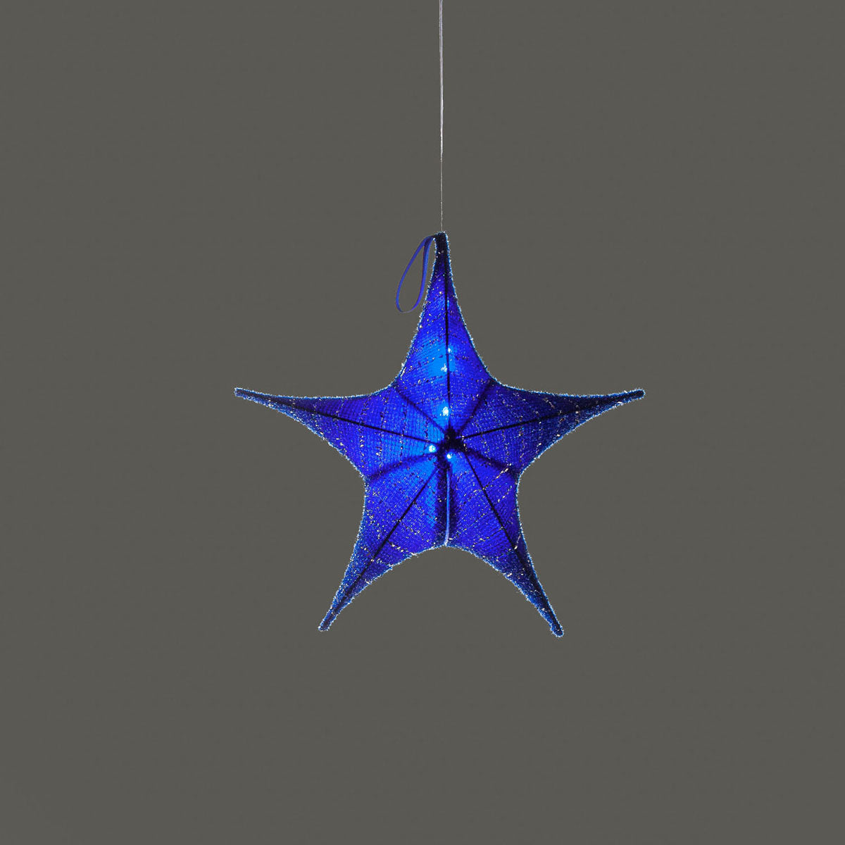 LED Lighted Fabric Star, Blue, Small
