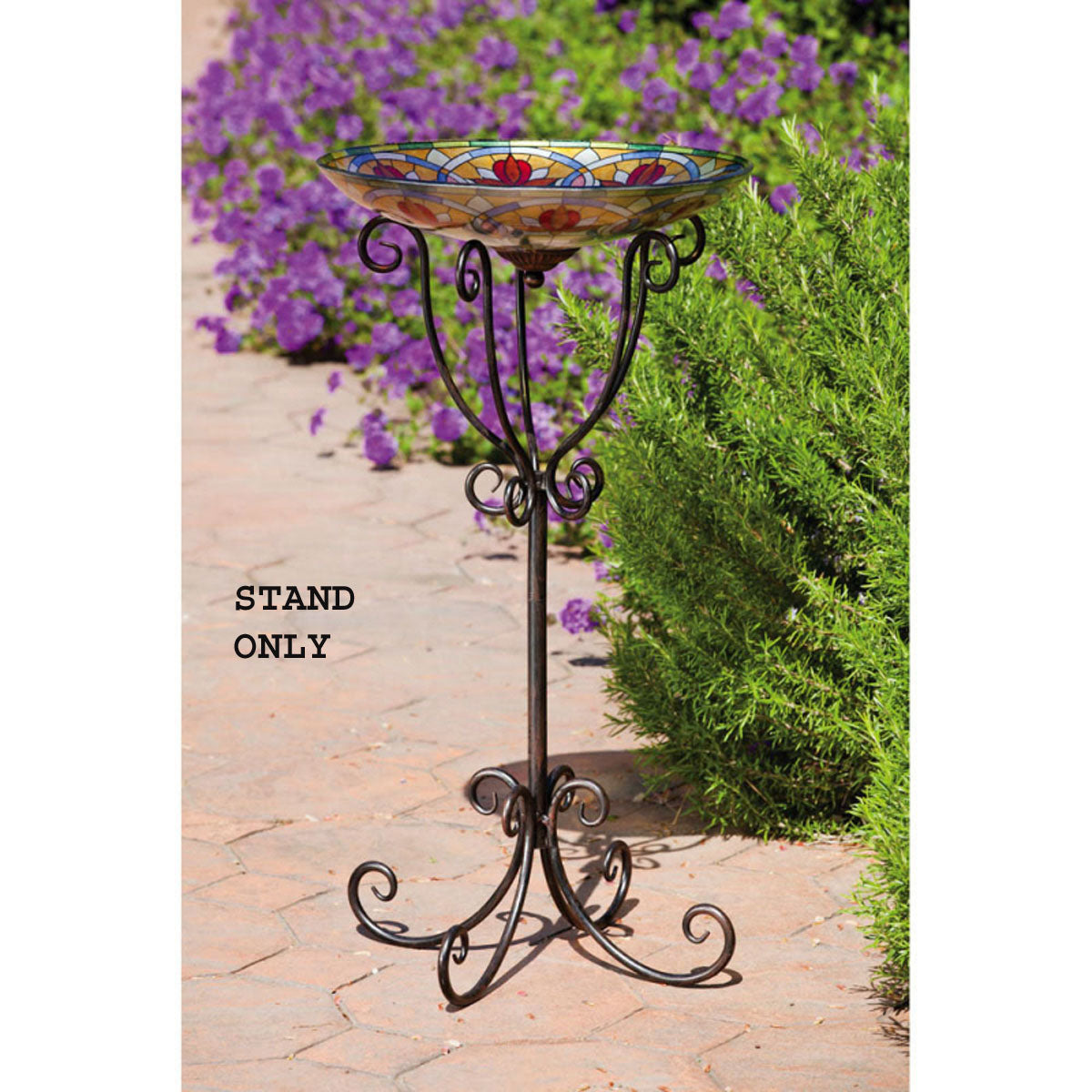 Birdbath/Fireside Stand, Scroll Metal