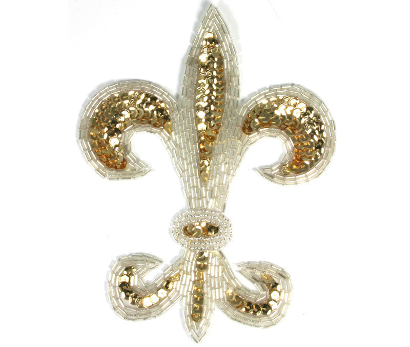 Applique Fleur De Lis Silver/Gold